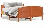 vidaXL Massivholzbett ohne Matratze Wachsbraun 160x200 cm Kiefernholz