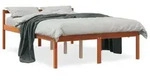vidaXL Seniorenbett Wachsbraun 135x190 cm Massivholz Kiefer
