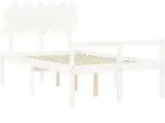 vidaXL Seniorenbett mit Kopfteil 120x200 cm Wei&szlig; Massivholz