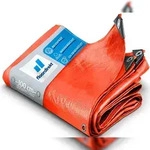 Abdeckplane 140 g/m2 (6 x 10 m, Orange) wasserdichte Plane mit &Ouml;sen -...