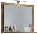 VCM VCB10 Mini Spiegelschrank Bad , Badespiegel mit 1 Regal Honig-Eiche dekor.