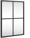 vidaXL Wandspiegel Schwarz 30x40 cm Rechteckig Eisen