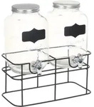 vidaXL Getr&auml;nkespender 2 Stk. mit St&auml;nder 2 x 4 L Glas