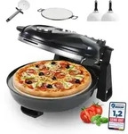 Sommertal PizzaProfi Pizzaofen, 32cm Pizzastein, schnelle 3-Minuten Pizza, 5-teiliges