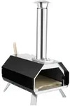COSTWAY Outdoor-Pizzaofen, tragbarer Pizzaofen aus Edelstahl mit Pizzastein und