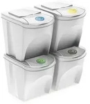 Keden - Set mit 4 Sortibox Off-White-M&uuml;lleimern 4x25L
