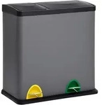 SVITA TC2Combo35 M&uuml;lleimer 35 Liter 12+23l Treteimer Trennsystem K&uuml;che Grau