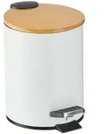 Relaxdays M&uuml;lleimer Bad, 3 l, Kosmetikeimer Absenkautomatik, Bambusdeckel,