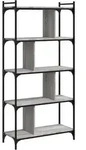 vidaXL B&uuml;cherregal 5 B&ouml;den Grau Sonoma 76x32x158 cm Holzwerkstoff