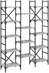 vidaXL B&uuml;cherregal Grau Sonoma 127,5x28,5x172,5 cm Holzwerkstoff