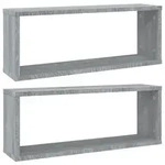 vidaXL W&uuml;rfelregale 2 Stk. Grau Sonoma 60x15x23 cm Holzwerkstoff