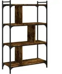 vidaXL B&uuml;cherregal 4 B&ouml;den R&auml;uchereiche 76x32x123 cm Holzwerkstoff