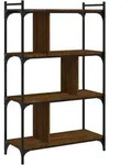 vidaXL B&uuml;cherregal 4 B&ouml;den Braun Eiche-Optik 76x32x123cm Holzwerkstoff