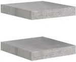 vidaXL Schweberegale 2 Stk. Betongrau 23x23,5x3,8 cm MDF