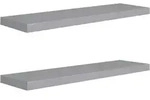 vidaXL Schwebende Wandregale 2 Stk. Grau 90x23,5x3,8cm MDF