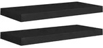 vidaXL Schweberegale 2 Stk. Schwarz 60x23,5x3,8cm MDF