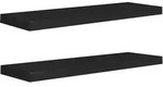 vidaXL Schweberegale 2 Stk. Schwarz 80x23,5x3,8 cm MDF