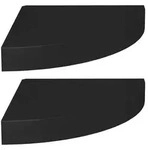 vidaXL Eck-Schweberegale 2 Stk. Schwarz 25x25x3,8 cm MDF