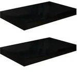 vidaXL Schweberegale 2 Stk. Hochglanz-Schwarz 40x23x3,8 cm MDF