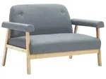 vidaXL 2-Sitzer-Sofa Stoff Hellgrau