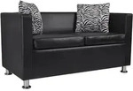 vidaXL 2-Sitzer-Sofa Kunstleder Schwarz