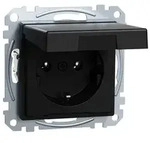 Merten System M, Steckdose 1f, IP20, schwarz matt, Ocean Plastic