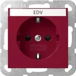 Gira System 55 Steckdose, 1f, rot, gl&auml;nzend, Unterputz, mit erh&ouml;htem