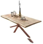SIT M&ouml;bel Baumkante-Esstisch | 220x100 cm | 50 mm Platte Mango natur |...