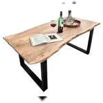SIT M&ouml;bel Baumkante-Tisch 240 cm | Platte Akazie natur 56 mm | Kufengestell...