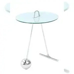 Lalee.Avenue Kayoom Beistelltisch Pendulum 525 Silber / Wei&szlig;, 46cm (L/T) x 46cm (B)