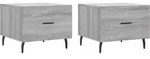 vidaXL Couchtische 2 Stk. Grau Sonoma 50x50x40 cm Holzwerkstoff