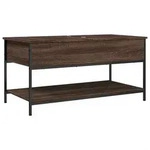 vidaXL Couchtisch Braun Eichen-Optik 100x50x50 cm Holzwerkstoff Metall