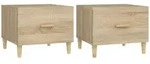 vidaXL Couchtische 2 Stk. Sonoma-Eiche 50x50x40 cm Holzwerkstoff