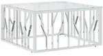 vidaXL Couchtisch 80x80x40 cm Edelstahl und Glas