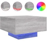 vidaXL Couchtisch mit LED-Leuchten Grau Sonoma 55x55x31 cm