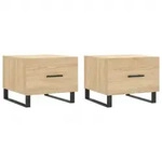 vidaXL Couchtische 2 Stk. Sonoma-Eiche 50x50x40 cm Holzwerkstoff
