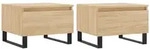 vidaXL Couchtische 2 Stk. Sonoma-Eiche 50x46x35 cm Holzwerkstoff