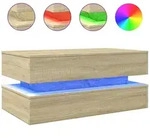 vidaXL Couchtisch mit LED-Leuchten Sonoma-Eiche 90x50x40 cm