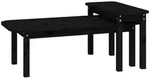 vidaXL 2-tlg. Couchtisch-Set Schwarz Massivholz Kiefer