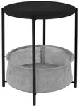 ML-Design Beistelltisch rund &Oslash; 46x51 cm Schwarz aus Metall inkl. Tablett und