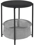 ML-Design Beistelltisch rund &Oslash; 46x51 cm Anthrazit aus Metall inkl. Tablett und
