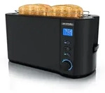 Arendo Toaster Edelstahl Langschlitz 4 Scheiben, integrierter Br&ouml;tchenhalter,