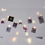 LED Foto-Lichterkette mit bunten Klammern Fotoleine Bilderhalter Fotoclips Deko...