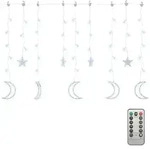 vidaXL Lichterketten Stern und Mond Fernbedienung 138 LEDs Kaltwei&szlig;