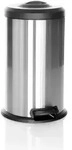 Abfallsammler / M&uuml;lleimer CLEAN X 40L Stahl mit integrierter Pressvorrichtung silber