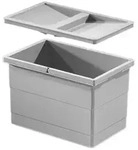 Hailo Inneneimer 1073979 mit Deckel hellgrau 350 x 226 x 220 mm 2 Henkel