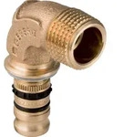 Geberit &Uuml;bergangsbogen Mepla &Oslash; 20 mm x R 3/4 90&deg; mit AG Rotguss