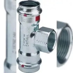 VIEGA T-St&uuml;ck IG Prestabo Stahl verzinkt 42x3/4"x42mm