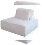 KAWOLA Hocker WIOLO SOFT Polsterhocker mit R&uuml;ckenkissen Cord hellgrau