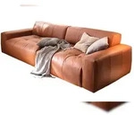 KAWOLA Big Sofa PALACE 3-Sitzer mit Sitztiefenverstellung Leder brandy